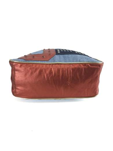 FORNARINA Exalo 5 Red Denim Women Bag with Removable Strap