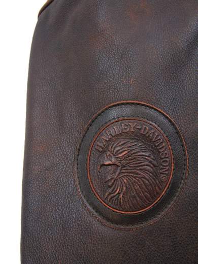 HARLEY DAVIDSON Legend Leather Bomber with Sheepskin Collar