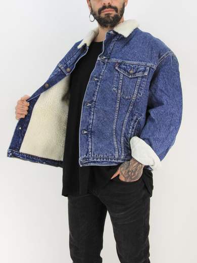 LEVI’S JEANS.JKT.01 Giubbino in denim con fodera Sherpa