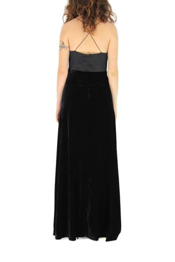KOCCA Nave Long Satin Velvet Dress
