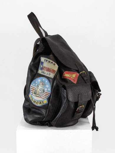 TOP GUN TPGN304BW Zaino in pelle con toppe