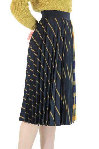 KOCCA Aggie long pleated skirt tartan
