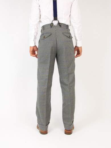 RINOMATA SARTORIA GIGOLE SWING PANT GRIGIO SCACCHI