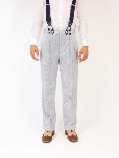 RINOMATA SARTORIA GIGOLE SWING PANT WHT/BLUE