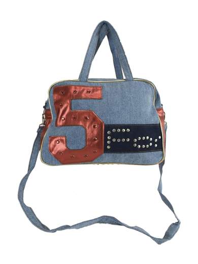FORNARINA Exalo 5 Red Denim Women Bag with Removable Strap