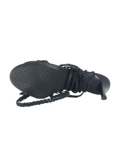 FORNARINA PEFFK3788WC sandali in pelle con lacci a treccia