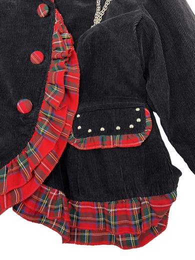 QUEEN OF DARKNESS JA1O44 Gothic Jacket with Tartan Touches