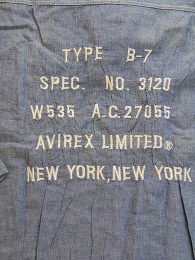 AVIREX Chambray camicia in denim con ricami