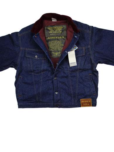 AVIREX 026345 Denim Jacket with Purple Lining
