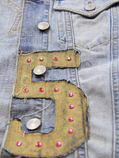 FORNARINA 5 Sleeveless Denim Jacket with Studs