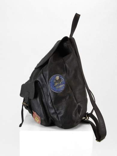 TOP GUN TPGN304BW Zaino in pelle con toppe