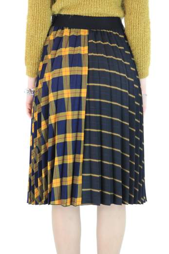 KOCCA Aggie long pleated skirt tartan