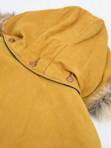 EL CHARRO Wool/Leather Checkered Coat with Sheepskin