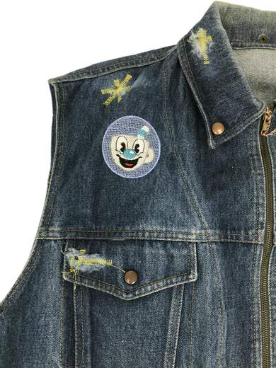 GIGOLÈ RELAB I love Milk denim gilet