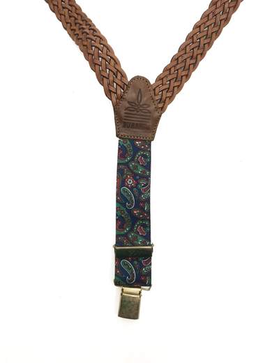 DURANGO Braid Leather Braces Bretelle a treccia