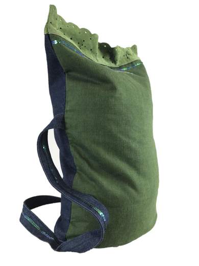 FORNARINA GREEN DENIM BAG