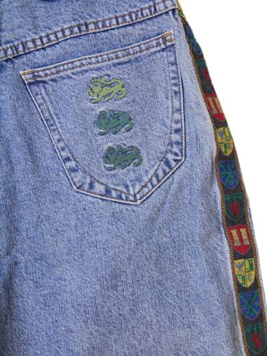 TURQUOISE M HIGHLANDS STRIPES JEANS