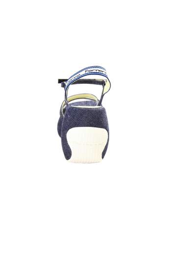 FORNARINA PEFMN2806WT sandali in tela denim con zeppa
