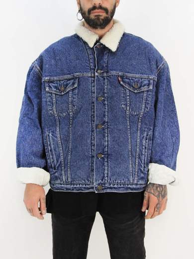 LEVI’S JEANS.JKT.01 Giubbino in denim con fodera Sherpa