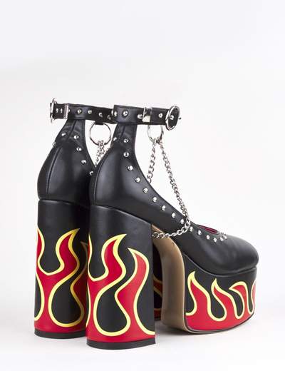 GIGOLÈ ARCHIVE Platform Heels con fiamme