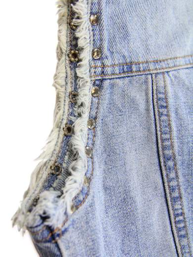 FORNARINA 5 Sleeveless Denim Jacket with Studs