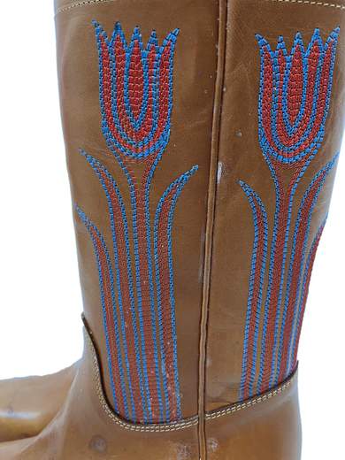 FORNARINA PIFZA2227WH53 Leather/Synthetic Boots Stivali ricamati