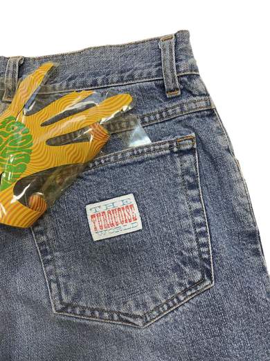TURQUOISE 00853 Jeans with Flowers