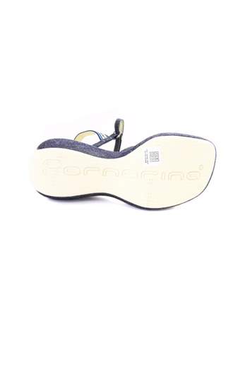 FORNARINA PEFMN2806WT sandali in tela denim con zeppa