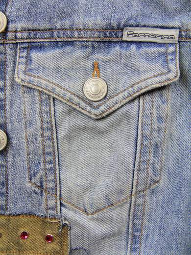FORNARINA 5 Sleeveless Denim Jacket with Studs