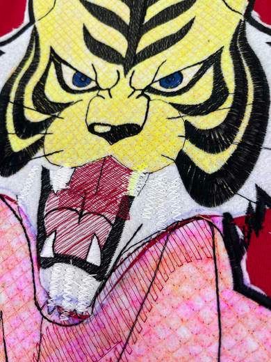 GIGOLÈ RELAB Tiger Mask College Sweater