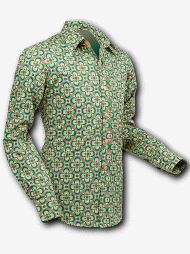 CHENASKI 113 Dotsgrid Camicia Anni Settanta