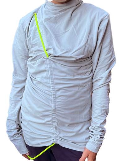 FORNARINA Drawfluo t-shirt a manica lunga futuristica