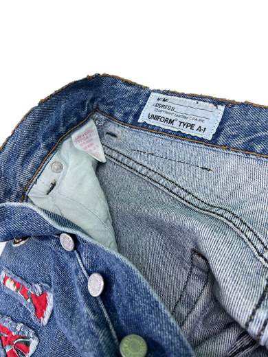 UNIFORM Type A-1 Eighties Jeans with Applique