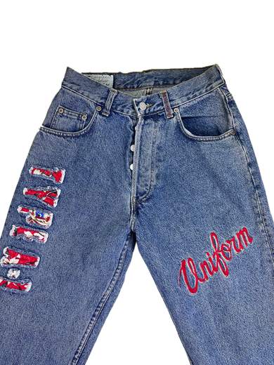 UNIFORM Type A-1 Eighties Jeans with Applique