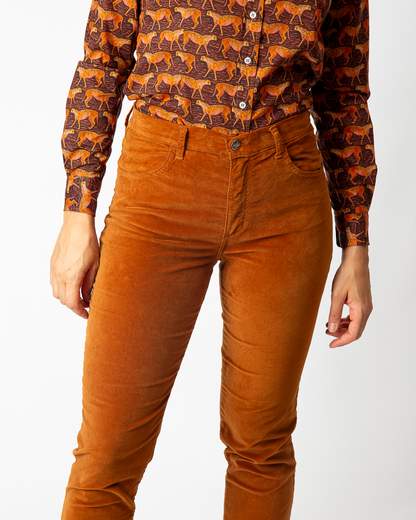 pantaloni capri velluto liscio