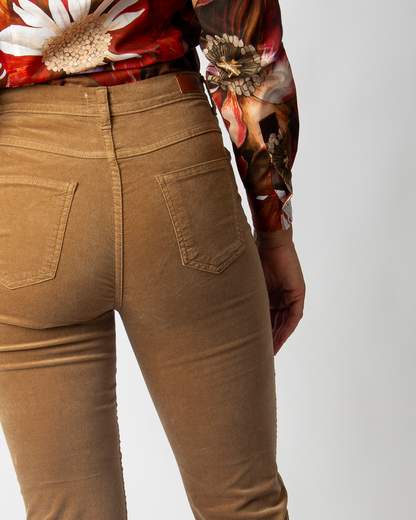 pantaloni capri velluto liscio