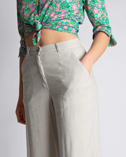 pantalone largo lino