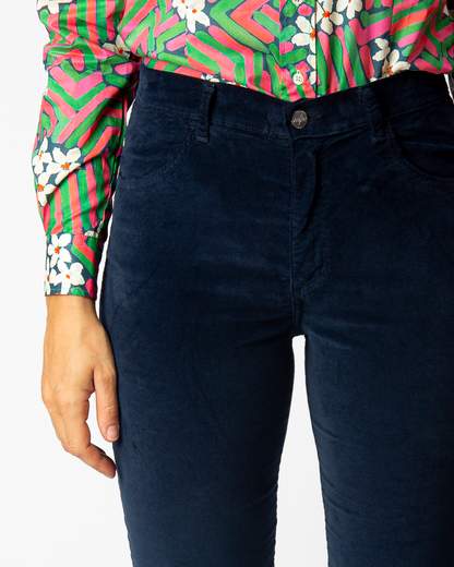 pantaloni capri velluto liscio