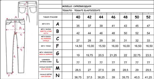 pantaloni capri velluto liscio