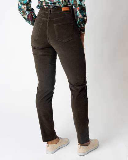 pantaloni capri velluto liscio