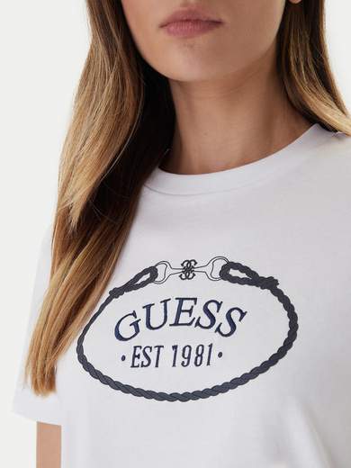 Guess Rosalba Cn Ss T-shir Donna V6ri04 K8fq4