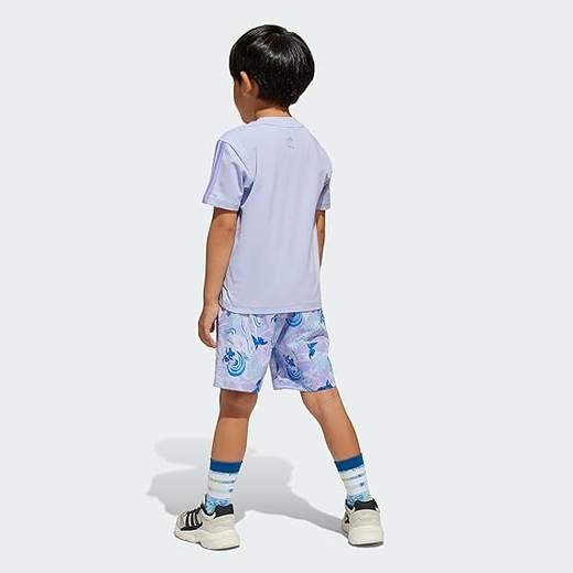 Adidas T-shirt E Pantaloncini Unisex Bambino Lk Dy Ls T Set