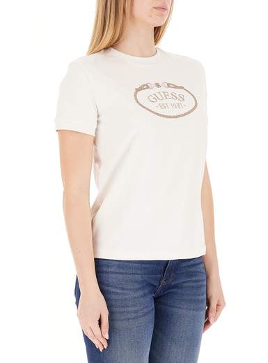 Guess Rosalba Cn Ss T-shir Donna V6ri04 K8fq4