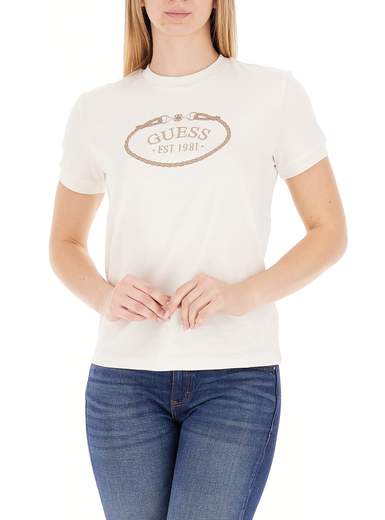 Guess Rosalba Cn Ss T-shir Donna V6ri04 K8fq4