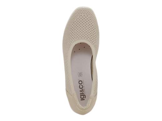 Ballerine IGI&CO Ellen 7658522 in tessuto a rete crema con inserti in pelle platino, plantare estraibile e suola ammortizzante. Scoprile su Laporta Calzature! <br /><br />Leggere, fresche e super chic! Le ballerine IGI&CO Ellen 7658522 sono la scelta perfetta per chi ama il comfort senza rinunciare allo stile. <br />Realizzate in tessuto a rete traspirante color crema con eleganti inserti in pelle platino, offrono un look raffinato e versatile. <br />Il plantare imbottito estraibile garantisce un appoggio confortevole, mentre il fondo platform da 3 cm, leggero e ammortizzante, regala un tocco di slancio in più. <br />Made in Italy, perfette per le giornate più calde! Disponibili su Laporta Calzature, non lasciartele scappare!