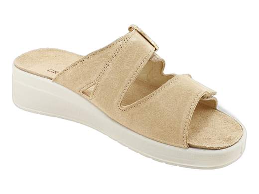 Ciabatte donna zeppa Grunland CE0464 DIDA in camoscio con plantare estraibile RE-SOFT. Comfort, stile e praticità con 4 cm di leggerezza.<br /><br />Ciabatte da donna Grunland CE0464: quando la comodità incontra un tocco di brillantezza. La tomaia in camoscio e stampa rettile, arricchita da fibbia dorata con strass, regala un look raffinato ma sempre pratico.<br /><br />Le due fasce regolabili a strappo ti permettono di avere la calzata che vuoi, senza compromessi. Il vero asso nella manica? Il plantare imbottito RE-SOFT in pelle, estraibile e sostituibile: comfort personalizzato a ogni passo.<br /><br />La zeppa in poliuretano da 4 cm è leggera, stabile e ammortizzante, perfetta per accompagnarti dalla passeggiata in città al relax in vacanza. Grunland pensa al tuo benessere senza rinunciare allo stile.<br /><br />Non lasciarle scappare: scegli le tue Grunland CE0464 e porta ai piedi comodità e charme tutti i giorni.