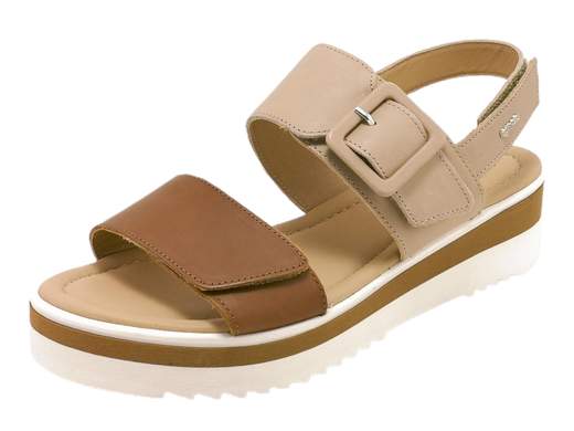 Eleva il tuo stile con questo sandalo zeppa da donna di Igi&Co 3686222. Realizzato in Italia con pelle di alta qualità, offre comfort e versatilità. Le due fasce bicolore regolabili con strappo e il cinturino posteriore con chiusura velcro garantiscono una calzata perfetta. Il sottopiede imbottito in pelle offre un comfort extra, mentre la zeppa di 4 cm in gomma ti permette di camminare con sicurezza. Aggiungi un tocco di eleganza made in Italy al tuo guardaroba con questo sandalo.