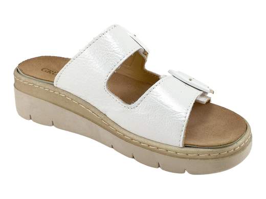 Ciabatte Zeppa 68Moll Vernice Bianco Donna Grünland - CE0773