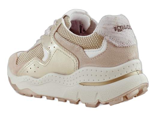 Sneaker running in pelle e tessuto con suola 5cm ammortizzata e plantare memory foam per un comfort tecnologico e una camminata sicura Made in Italy.