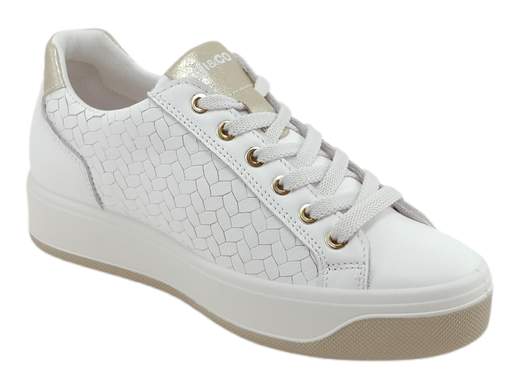 Sneaker in pelle intrecciata con doppia chiusura zip e lacci, plantare estraibile e suola platform 3,5cm ammortizzata per un benessere quotidiano e uno stile dinamico Made in Italy.